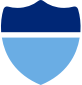 Blue icon of the interstate route sign