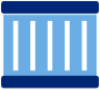 Blue icon of a storage container